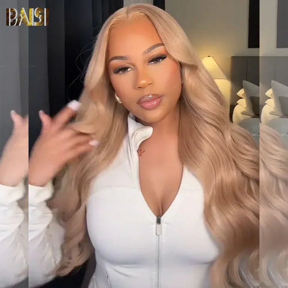 BAISI 13X4 Frontal-Körperwellen-Perücke in Farbe Nr. 27 aus 100 % echtem Menschenhaar