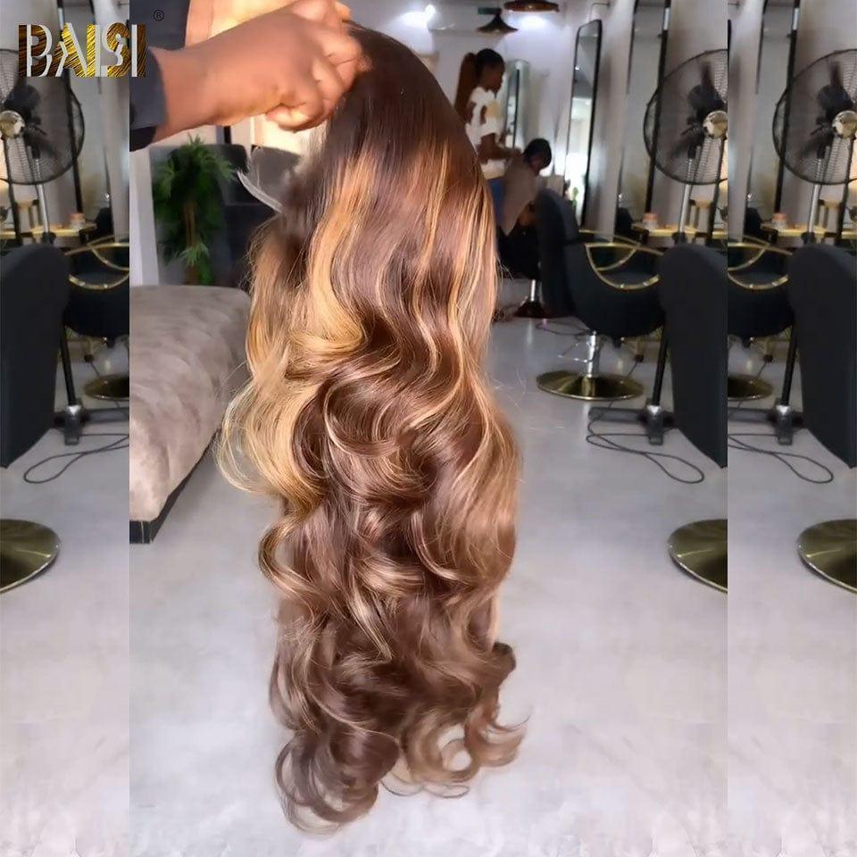 BAISI 13x4 Frontal Lace Wig Body Wave in gemischter Farbe #4MIX#27