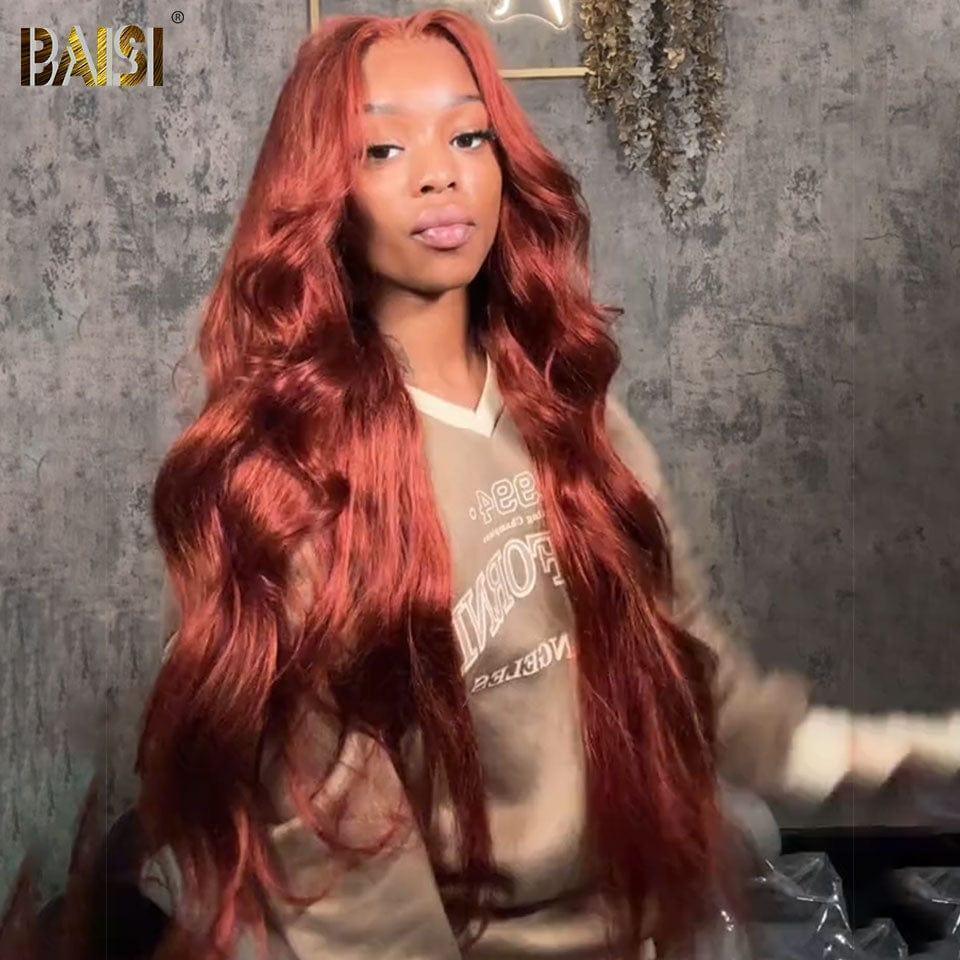 BAISI 13x4 Lace Frontal Wig Body Wave Ginger Orange