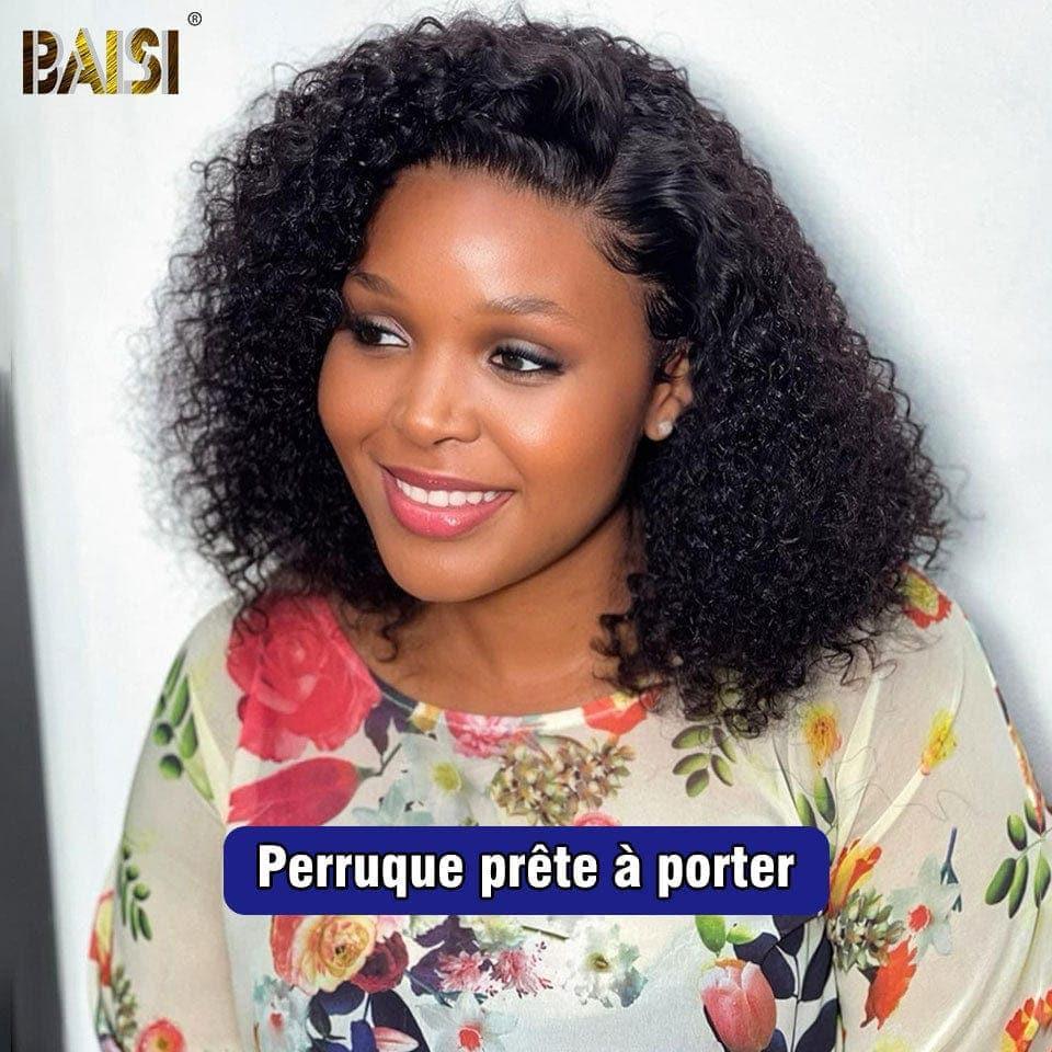 BAISI Achetez 2 perruques minimum au prix d'usine fournisseur en France TVA 0€ 48H arrivé 13x4 Lace Frontal Perruque BOB Water Wave Bob Sans Colle Lace déjà couper Facile à Porter En 100% Cheveux Humains (Pas Besoin de Code)