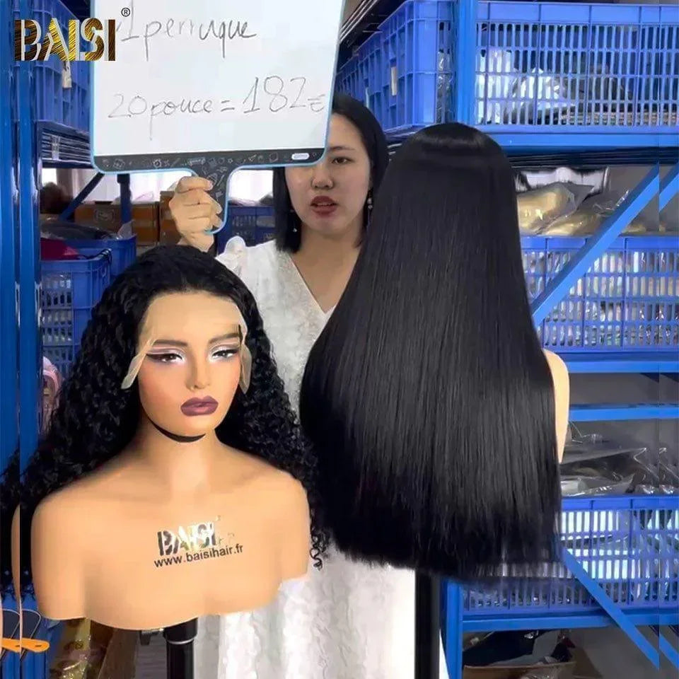 BAISI 2 Perruques de Luxe Frontal 300€ Fabriquées par les cheveux double drawn 250% densité en 100% vrais cheveux humains