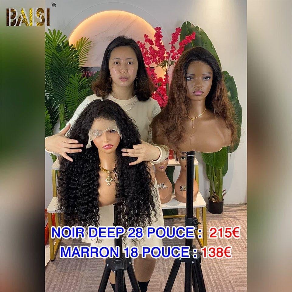 BAISI Achetez 2 perruques minimum au prix d'usine fournisseur 13x4 Lace Frontal Perruque curly Wave plus Body Wave en 100% Cheveux Humains