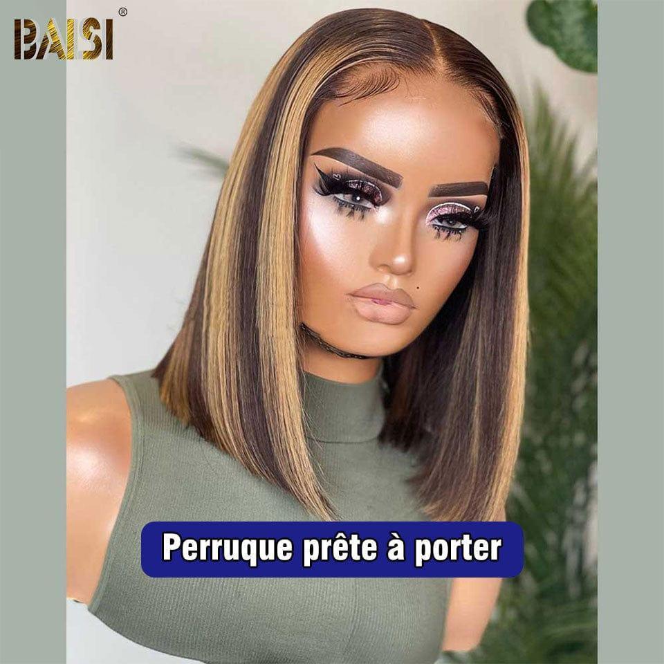 BAISI lace closure 10 pouces 84€ ou 13x4 Lace Frontal Perruque Coupe personnalisée 12 pouces en Marron 4# Vietnam Hair 300% densité plus de 20 ans d' utilisations FR38