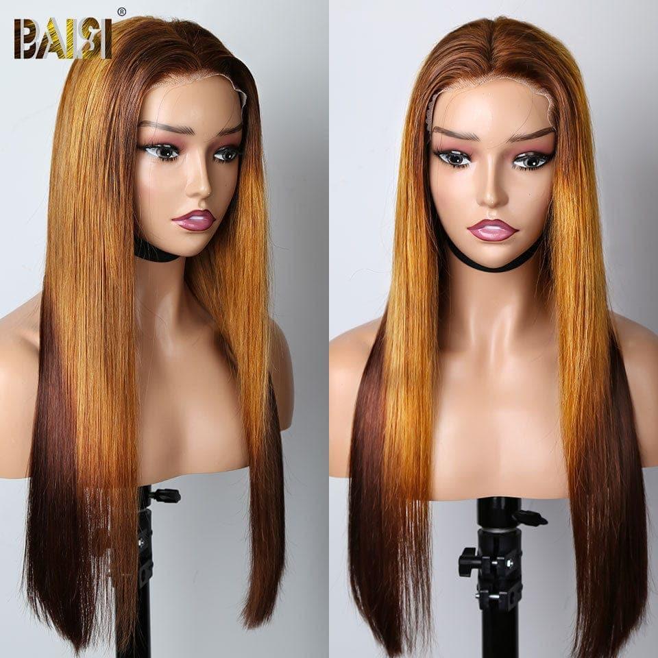 BAISI 13x4 Lace Perruque Lisse 18 POUCE 156€ en couleur #4#30#4 ou 1BT4# en 100% Cheveux Humains