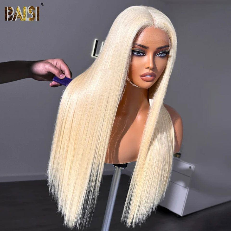 BAISI 13X4 Lace Frontal Perruque Lisse En Couleur Blonde#613 en 100% Cheveux Humains