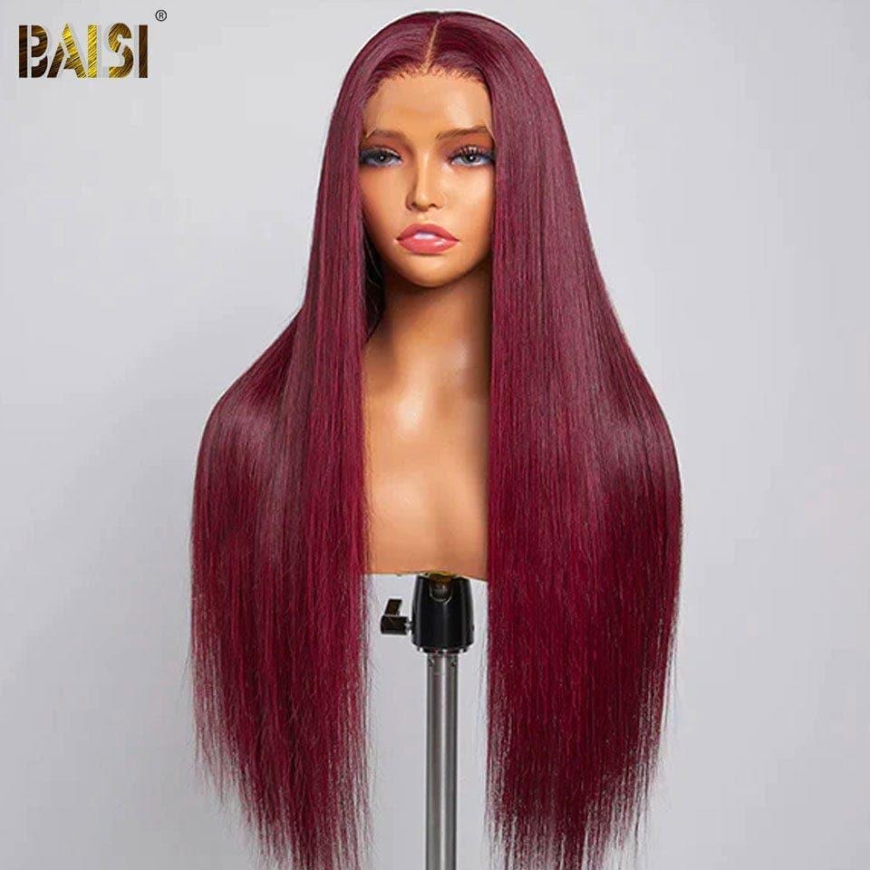 BAISI perruque Lisse en Couleur Bordeaux à moitié prix en 24H 175€ en 100% cheveux humains