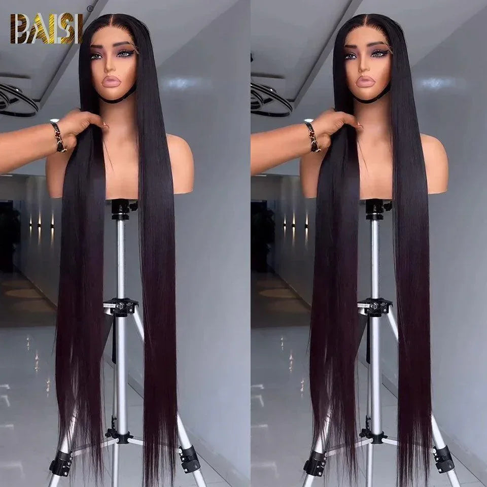 BAISI Achetez 2 perruques minimum au prix d'usine fournisseur 13X4 frontal perruque trop longue Lisse en 100% cheveux humains