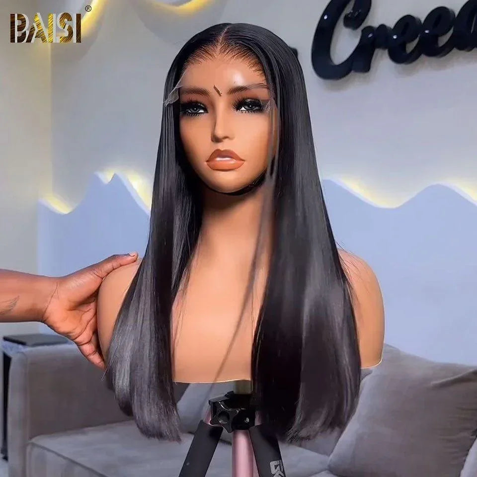 BAISI 13X4 Perruques de Luxe 100% Vietname Hair Haute Qualité SDD Bone Straight Lisse A1 Fabriquées par les cheveux double drawn Vietnam Hair 250% densité plus de 20 ans d' utilisations FR38