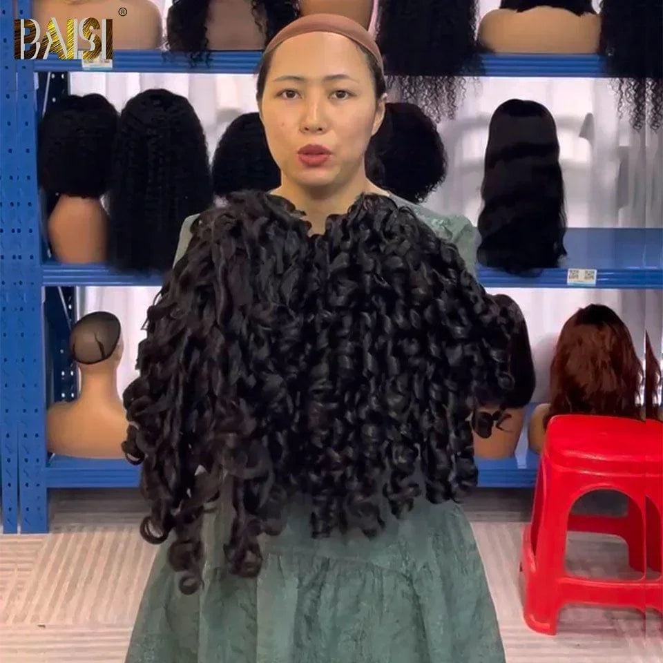 BAISI HAIR FR 13x4 frontal encaracolado TW peruca em cabelo 100% humano em grande venda