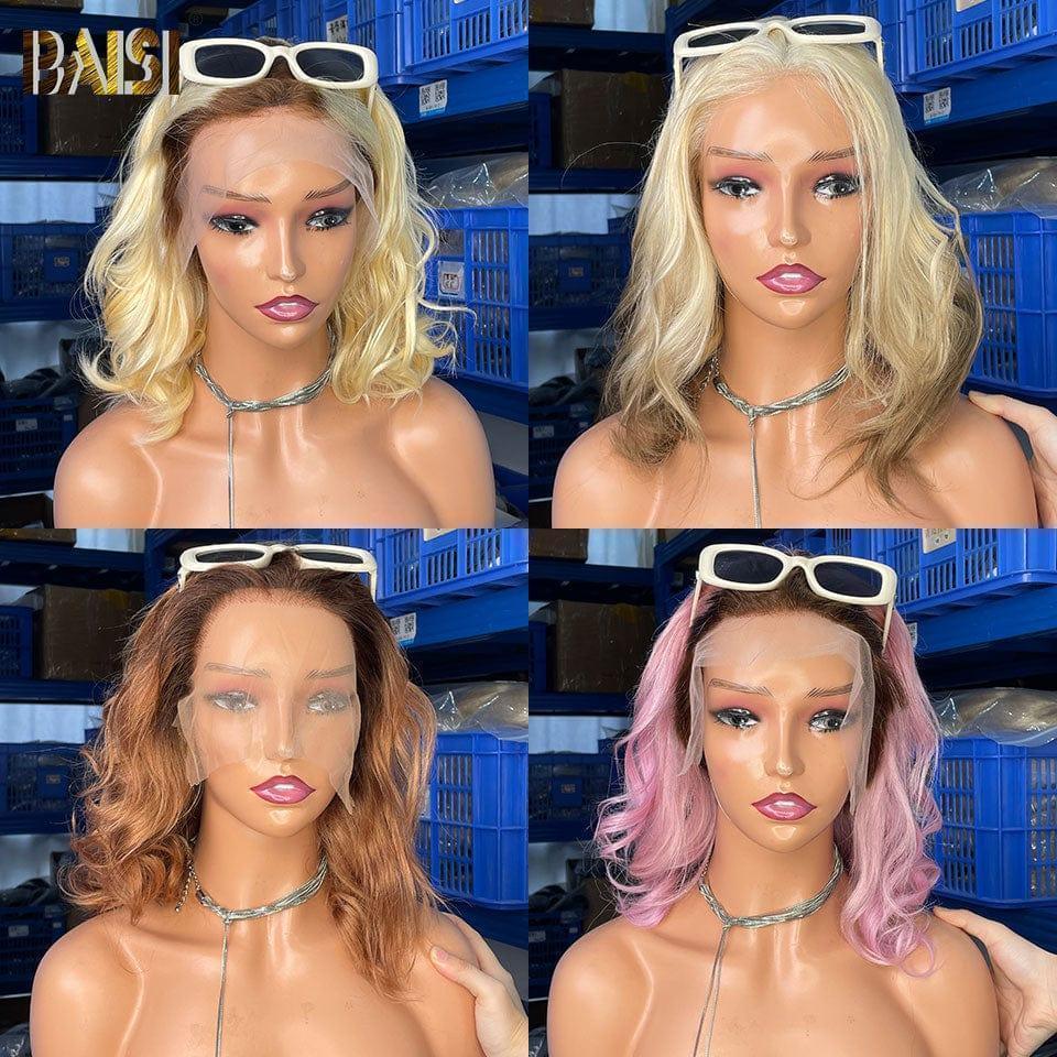 BAISI 13x4 Peruca Frontal cachos grandes 12 polegadas 4 Cores Vietnam Cabelo 300% densidade mais de 20 anos de uso FR20