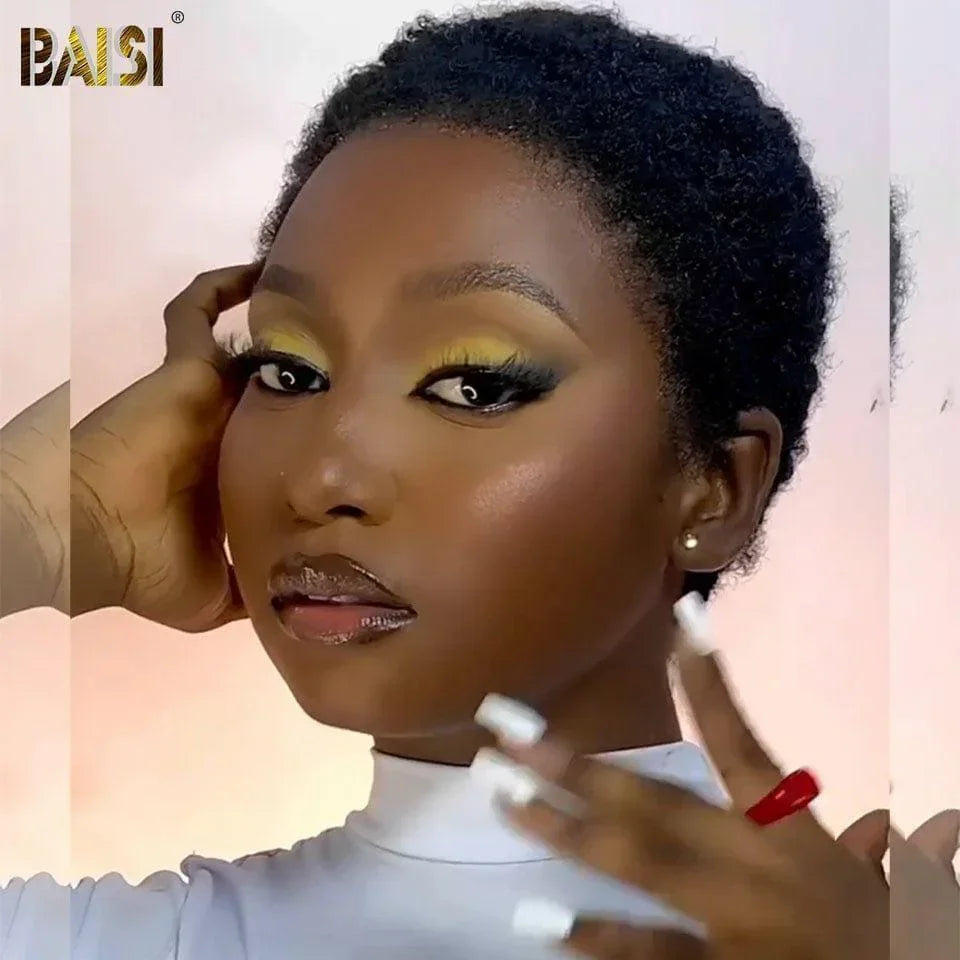 BAISI 13X4 Perruques Pixie #905 afro curly 69€ orange ou noir En 100% Cheveux Humains