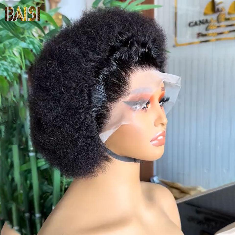 BAISI Sylla Parrucca taglio corto senza lace senza colla facile da indossare e da togliere 1005 veri capelli umani