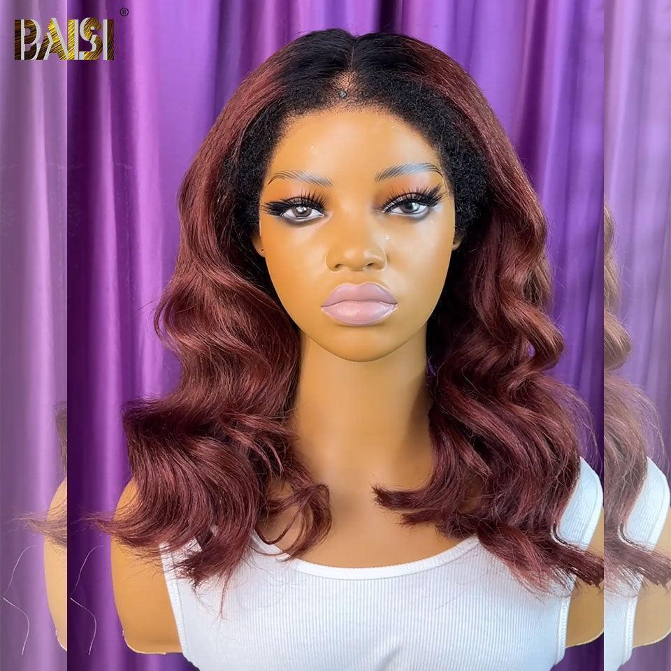 BAISI Achetez 2 perruques minimum au prix d'usine fournisseur 13X4 perruque Body wave en haut de gamme en haut de gamme avec les Baby Hair naturel 100% vrais cheveux humains 4C Hairline (Pas Besoin de Code)