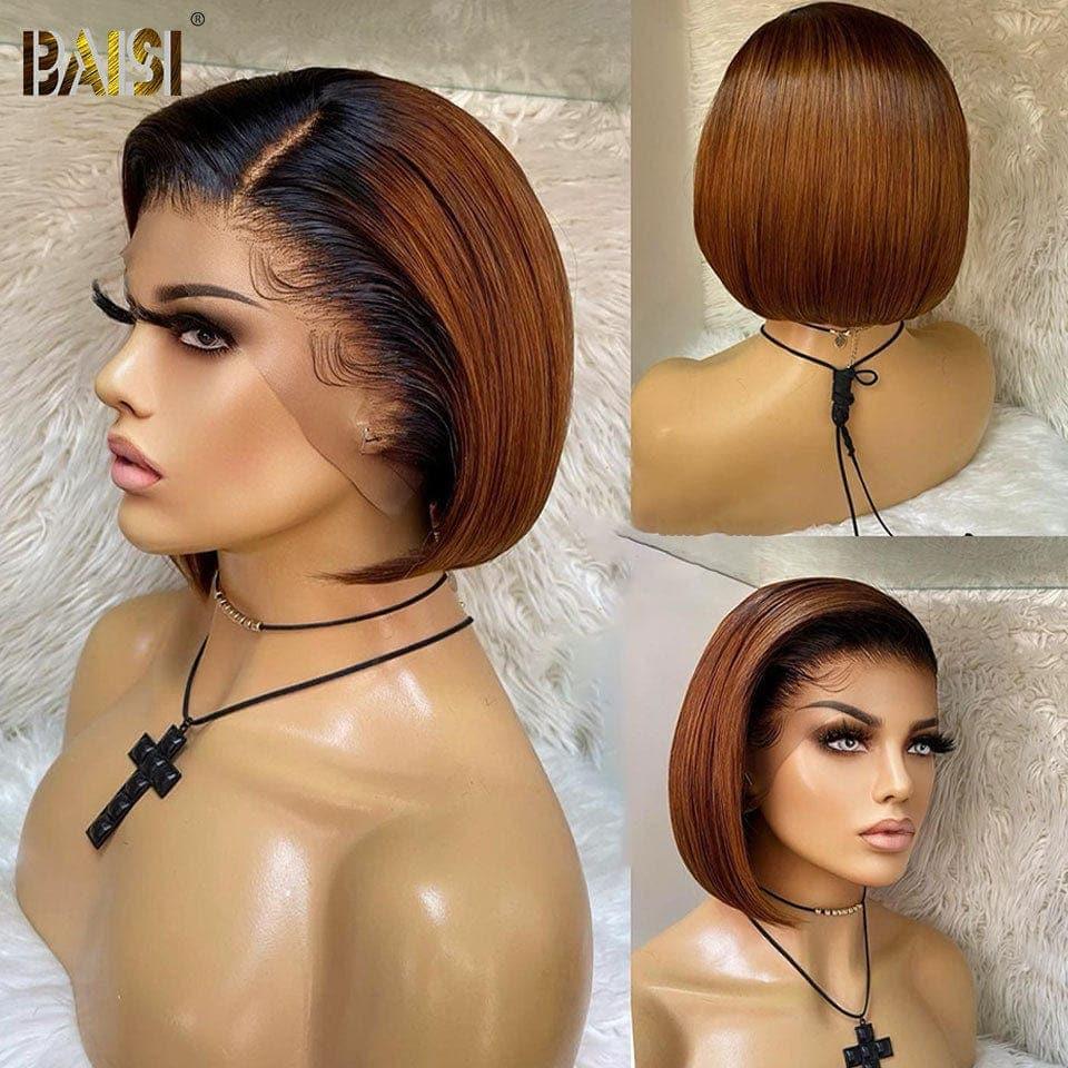 BAISI 2 perruques 300€ 13X4 lace 20 Pouces 2 couleurs ou 2 Achetées + 2 Gratuites = 430€ Moitié Prix en 100% vrais cheveux humains MP50