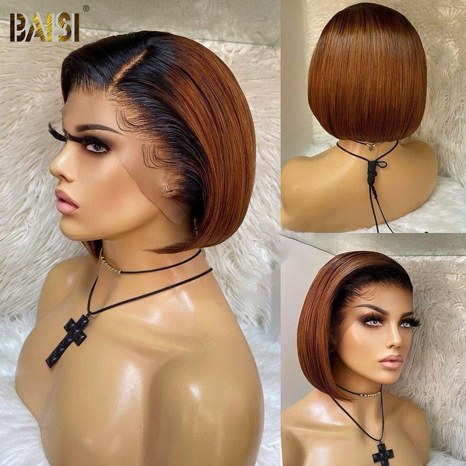 BAISI Achetez 1 + 1 Gratuite = 156€ 4x4 lace water wave 2 couleur ou 6 Perruques Soldes 496€ en 100% vrais cheveux humains