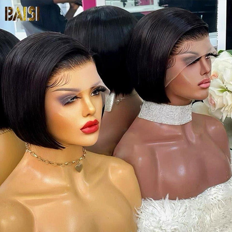 BAISI 2 perruques 300€ 13X4 lace 20 Pouces 2 couleurs ou 2 Achetées + 2 Gratuites = 430€ Moitié Prix en 100% vrais cheveux humains MP50