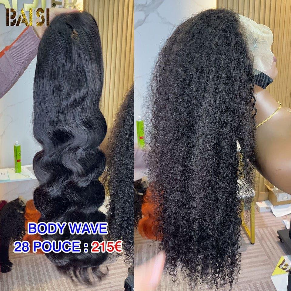 BAISI Achetez 2 perruques minimum au prix d'usine fournisseur Frontal Perruque Body Wave plus Deep Wave en Noir ou Marron en 100% Cheveux Humains