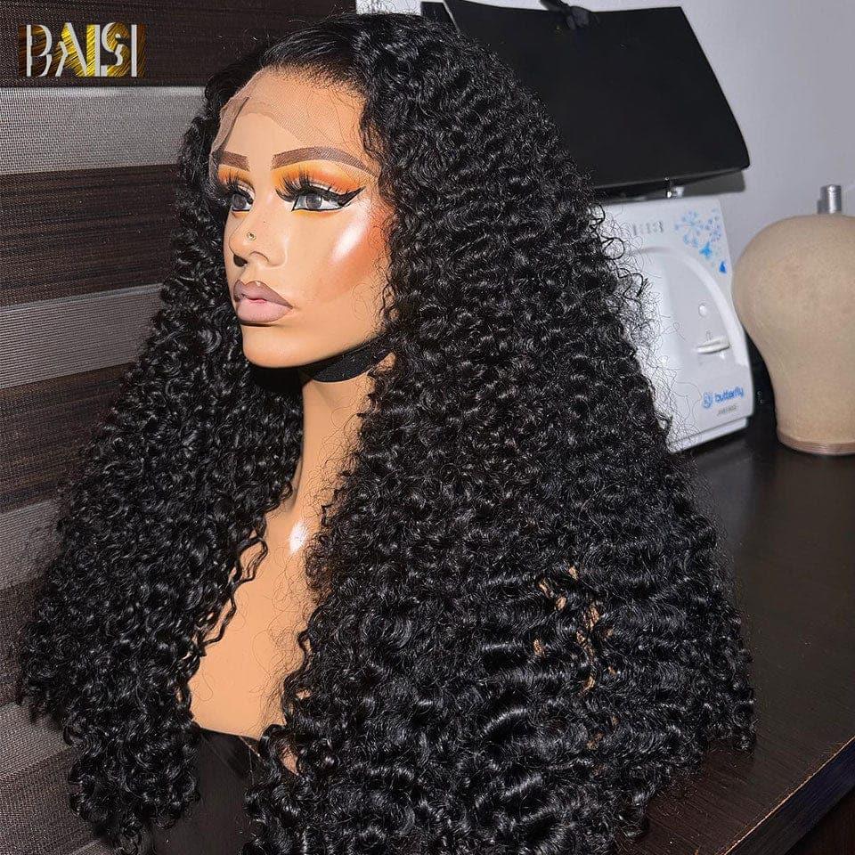 BAISI Flash Sale Natural Wig With Lace Frontal Curly In 100% Human Hair