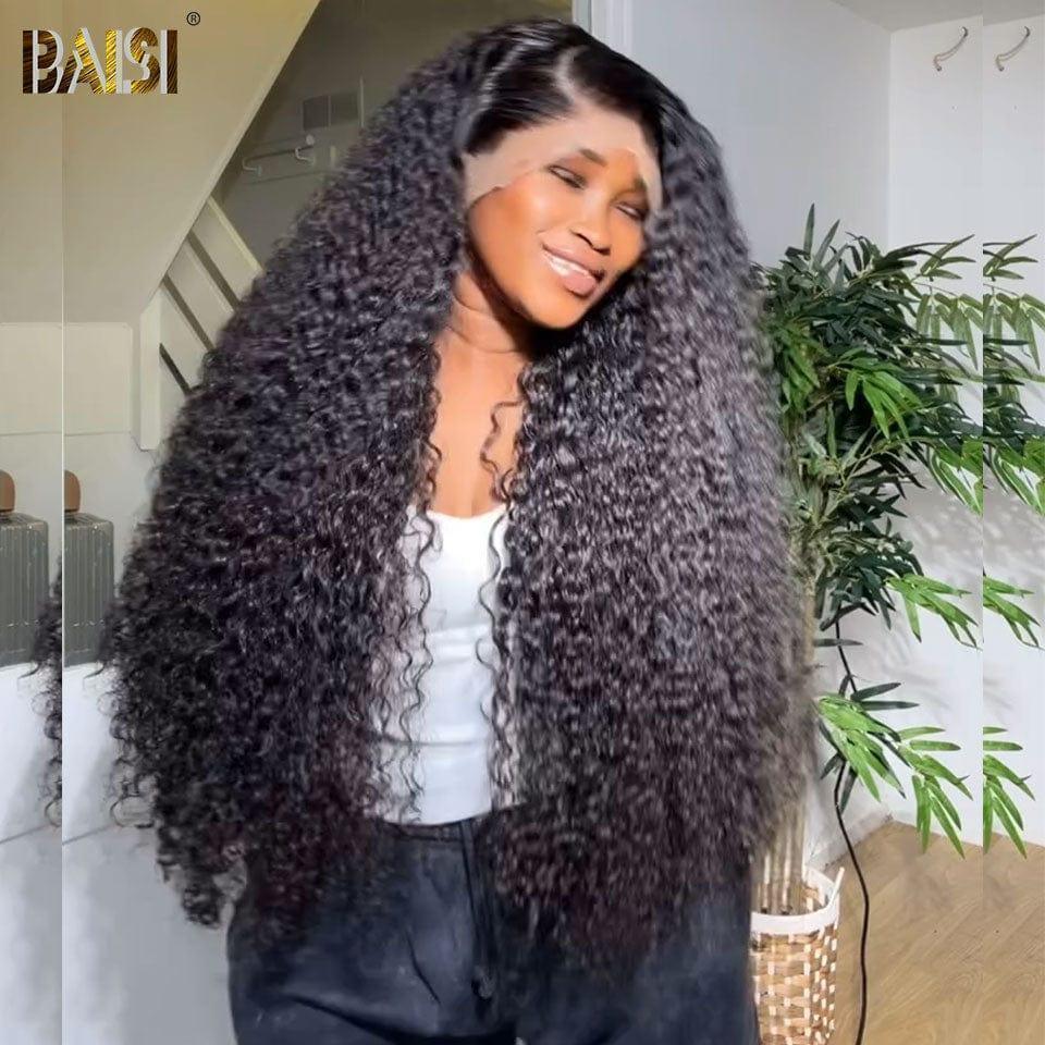 BAISI 13X6 frontal perruque trop longue curly en 100% cheveux humains