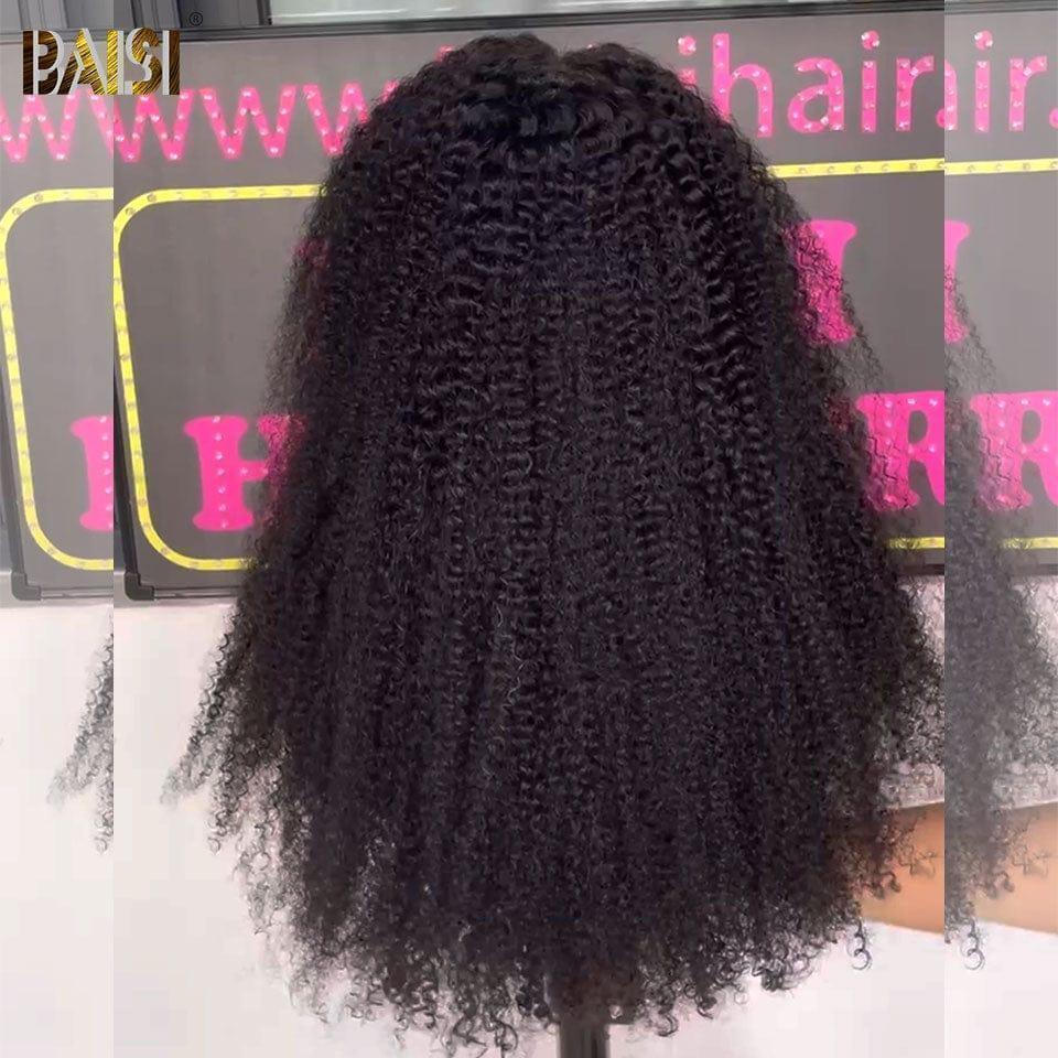 BAISI Natural Wig With Lace Frontal Kinky Curly Made Of 100% Human Hair