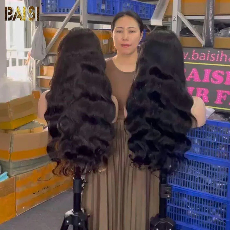 BAISI Perruques en France TVA 0€ Livraison gratuite 2-3 jours en Europe Naturelle En Lace Frontal Body Wave En 100% Cheveux Humains De Bonne Qualité