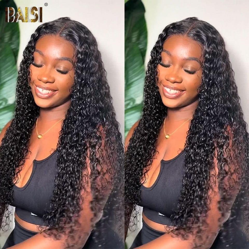 BAISI 13x6 Frontal Perruque Curly Pré-plucked Pas Besoin de Colle en 100% Raw Hair Lace déjà couper