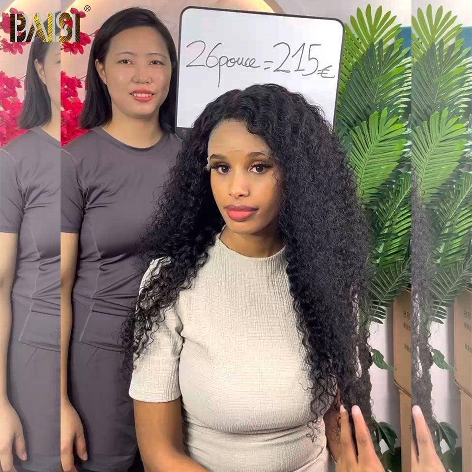 BAISI Achetez 2 perruques minimum au prix d'usine fournisseur 13x4 Lace Frontal Perruque egg wave 12 Pouces Deep Wave en Noir plus Orange Mixte en 100% Cheveux Humains