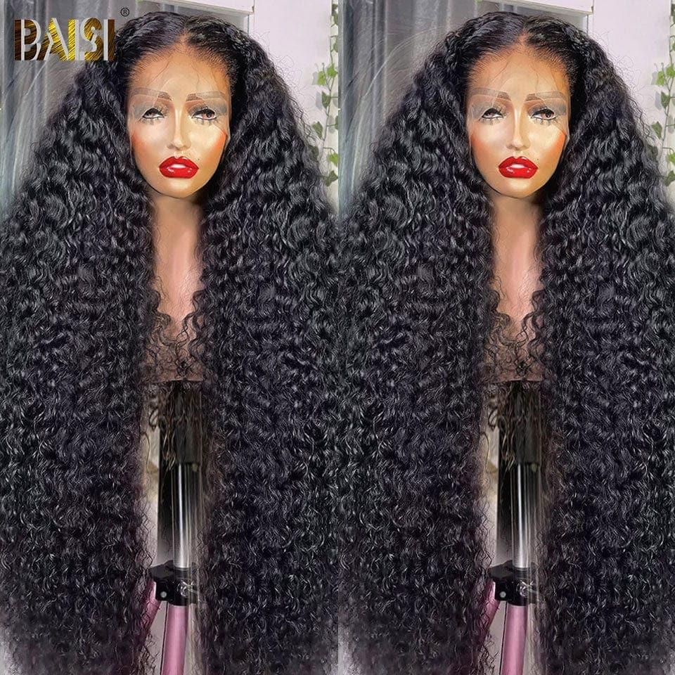 BAISI Noël PROMO Volume de 300% densité moitié prix Lace Frontale Perruque Curly en 100% cheveux humains MP50