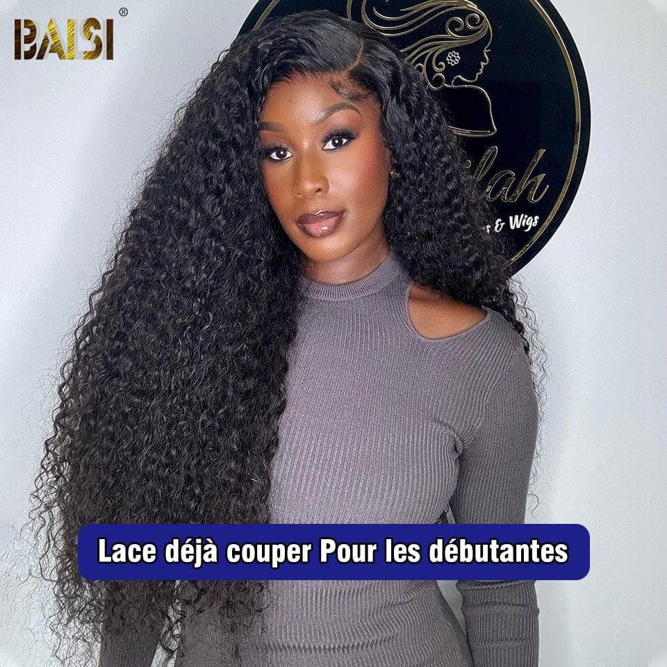 BAISI Achetez 2 perruques minimum au prix d'usine fournisseur en France TVA 0€ 48H arrivé 13X6 Lace Perruque Curly Sans Colle Lace déjà couper Facile à Porter En Haut De Gamme En 100% Raw Hair (Pas Besoin de Code)