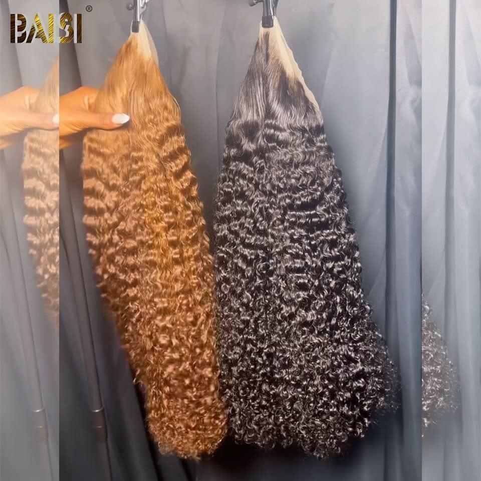 BAISI 13x4 Frontal Perruque Deep Wave 20 pouce 109€ NOIR ou Miel 30# 26 Pouce En Promo avec CODE En 100% Raw Hair D