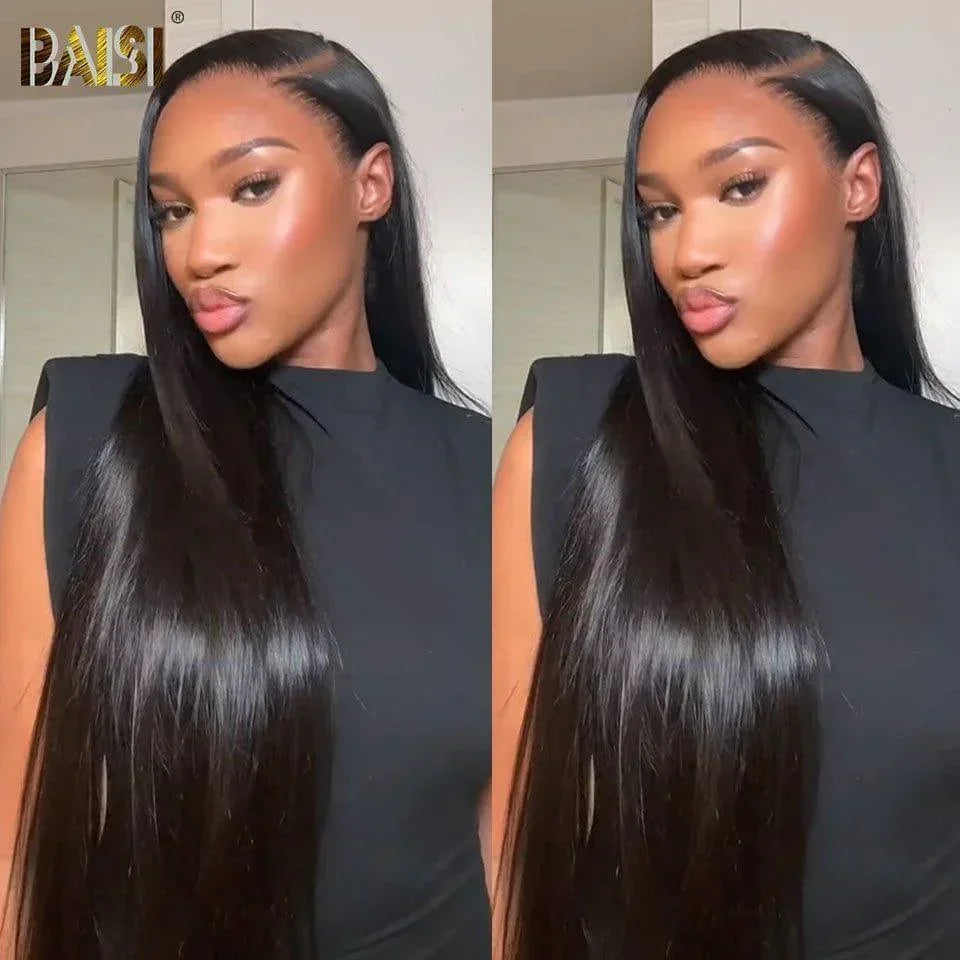 BAISI Livraison En 48H TVA 0€ 13x4 Frontal Perruque Lisse En Haut De Gamme En 100% Raw Hair 20 Pouces 99€ D