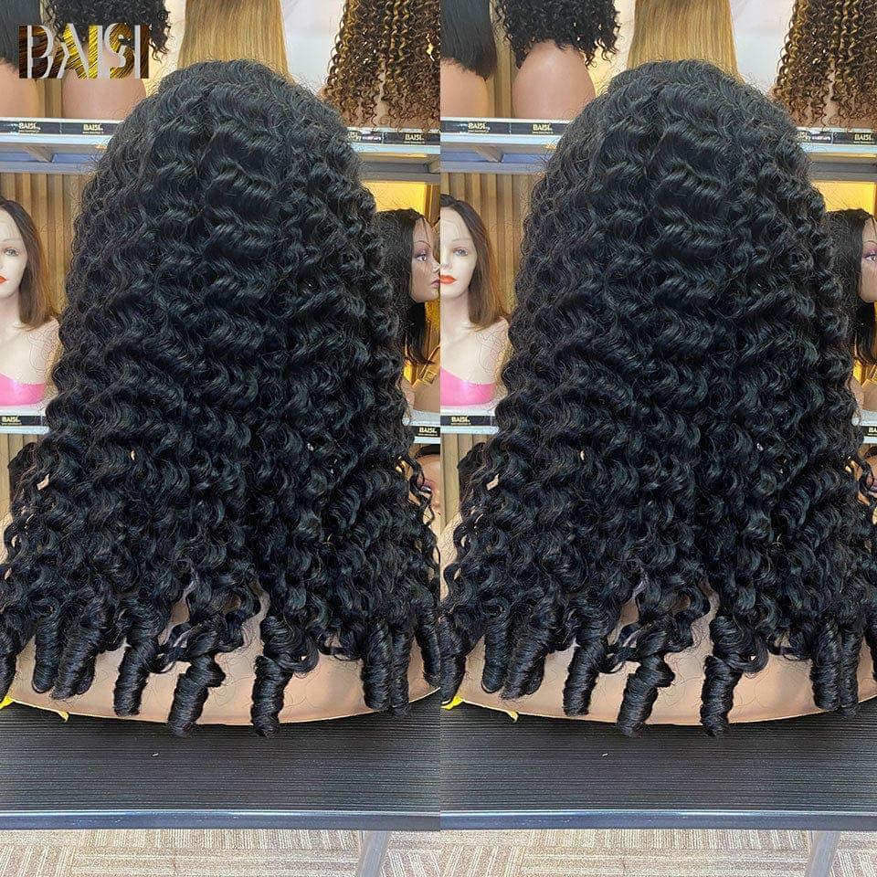 BAISI 13X6 Perruques de Luxe Spring Curly 16 Pouce 145€ A2 Fabriquées par les cheveux double drawn