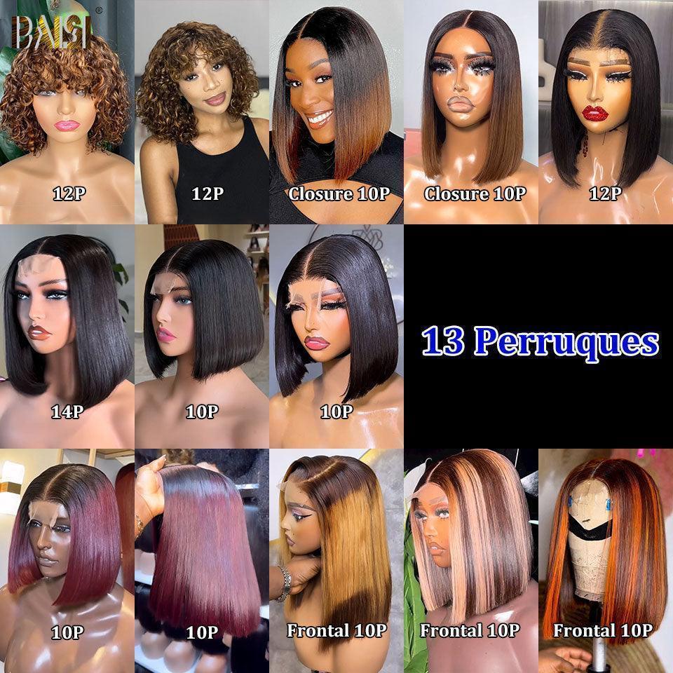 BAISI Flash Sale 13 gerade oder lockige Bob-Perücken 13X4 und 4X4 Spitze und keine Spitze aus 100 % echtem Menschenhaar 960 Euro Code: VIP100