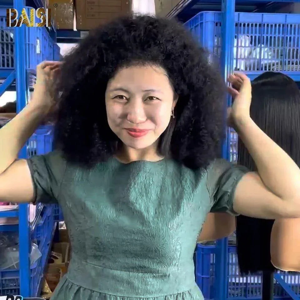 BAISI HAIR FR Grandes Promotion Perruque Lace Frontal Perruque Kinky Curly en 100% Raw Hair