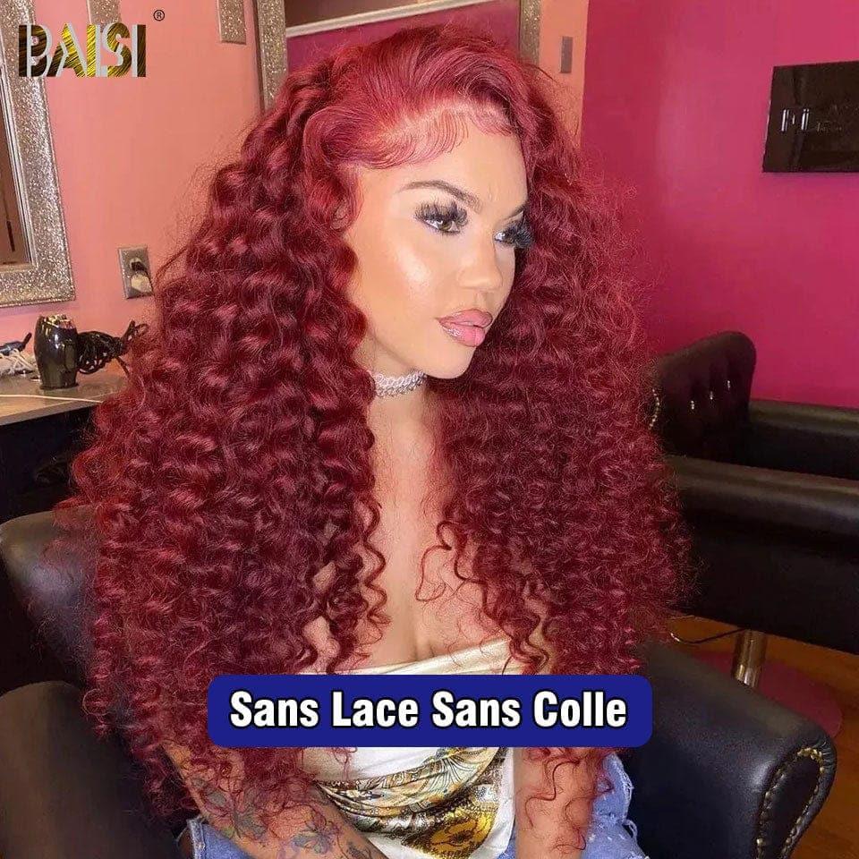 BAISI Kaufen Sie 5 Stück FACTORY PRICE 13x4 Lace Frontal Wig Deep Wave Burgunderrot 100% Echthaar (kein Code erforderlich)