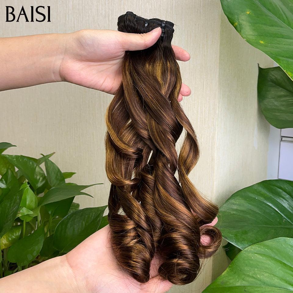 BAISI 15A Grado 3 Palle di Capelli Vergini Tesse 100% Vietename Capelli Doppio Disegnato Capelli Fumi Colore UOVO 4 # 30 #