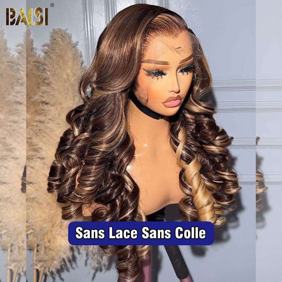 BAISI Achetez 2 perruques minimum au prix d'usine fournisseur 13x4 Frontal Lace Perruque Body Wave En Couleur Mixed #4MIX#27 Sans Colle Lace déjà couper Facile à Porter(Pas Besoin de Code)