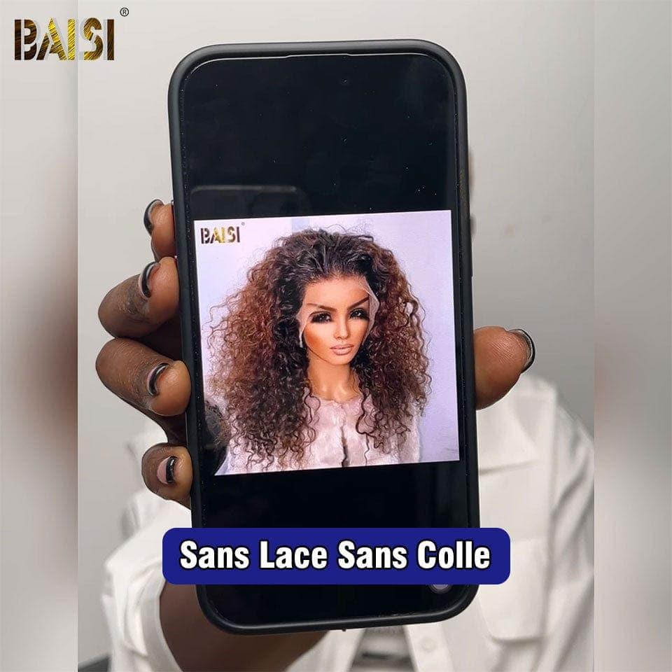BAISI 13x4 Frontal-Perücke mit tiefen Wellen in der Farbe #1BT4, vorgezupft, kein Kleber erforderlich, aus 100 % Rohhaar, Spitze bereits geschnitten