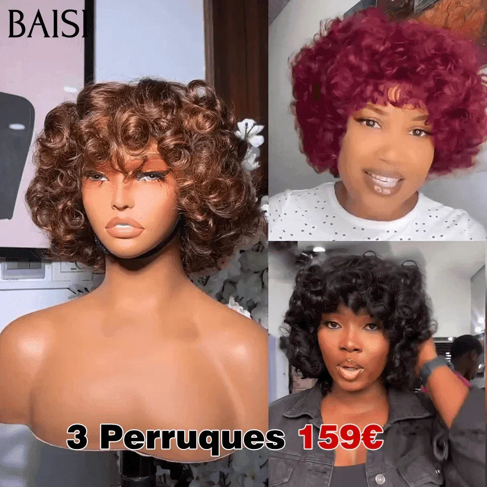 BAISI vente flash 3 perruques 159€ et 4 perruques 199€ en 100% vrais cheveux humains 199 euro FR38
