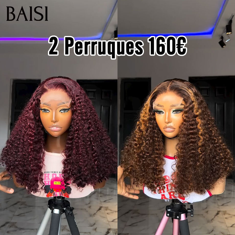 BAISI-Set mit 2 PROMOTION-Perücken aus 100 % echtem Menschenhaar 164 € UND 120 € (kein Code erforderlich)