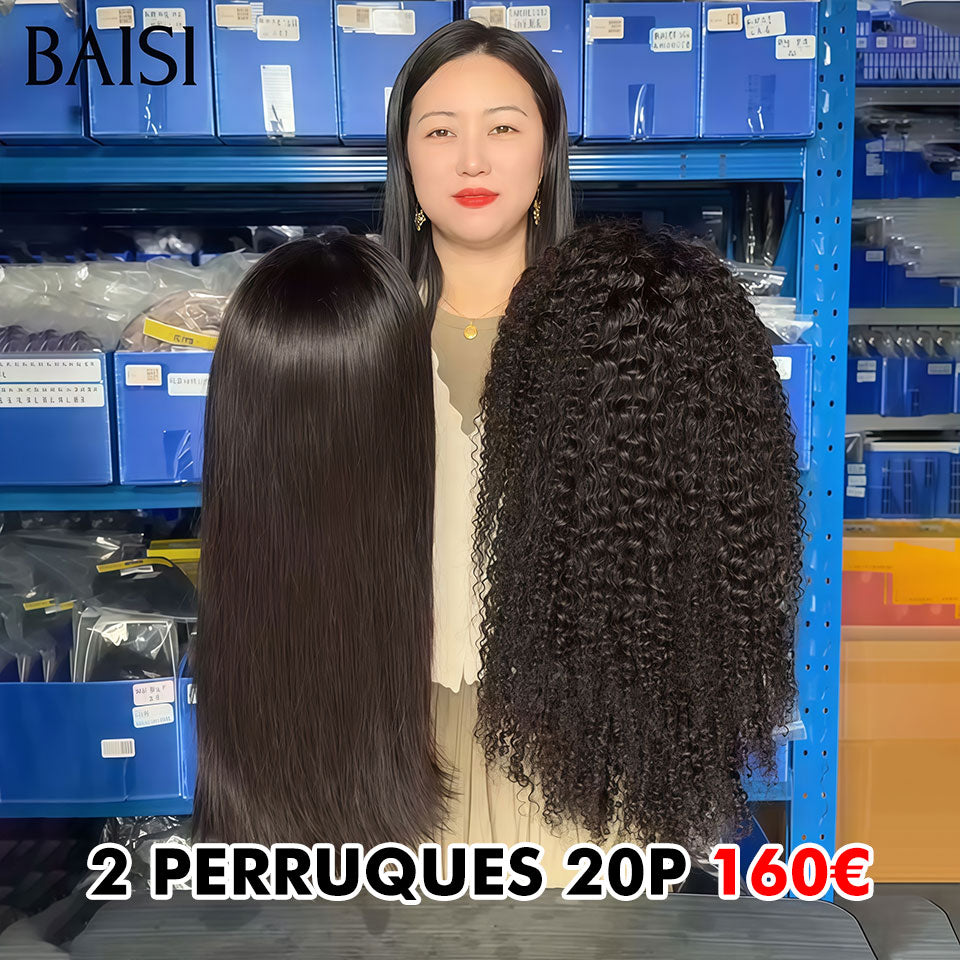 BAISI PROMO 2 Perruques en 3 combinaisons de perruques différentes 100% Comme la photo en 100% Cheveux Humains