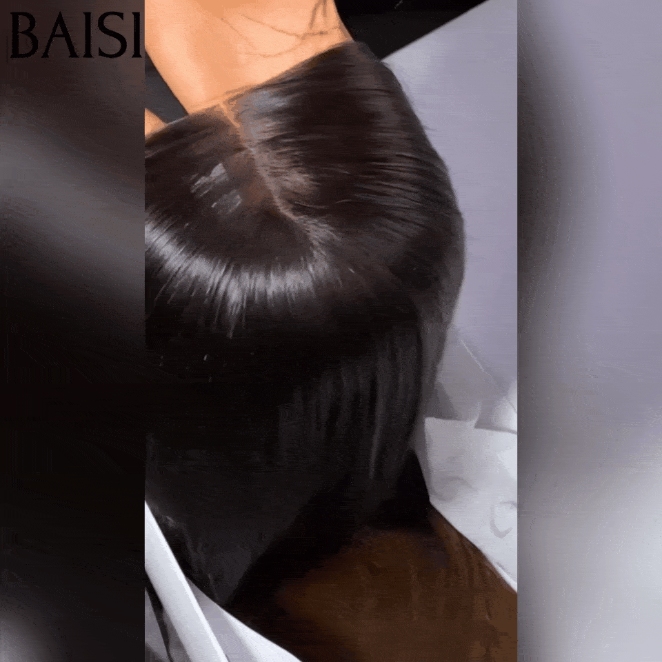 BAISI SDD BONE STRAIGHT 100% Vietnamese hair Pré-plucked lace invisible frontale pré-épillées résultat impeccable 13x4 Frontal Perruque Lisse en couleur #1B4 Pré-plucked Pas Besoin de Colle en 100% Raw Hair Lace déjà couper