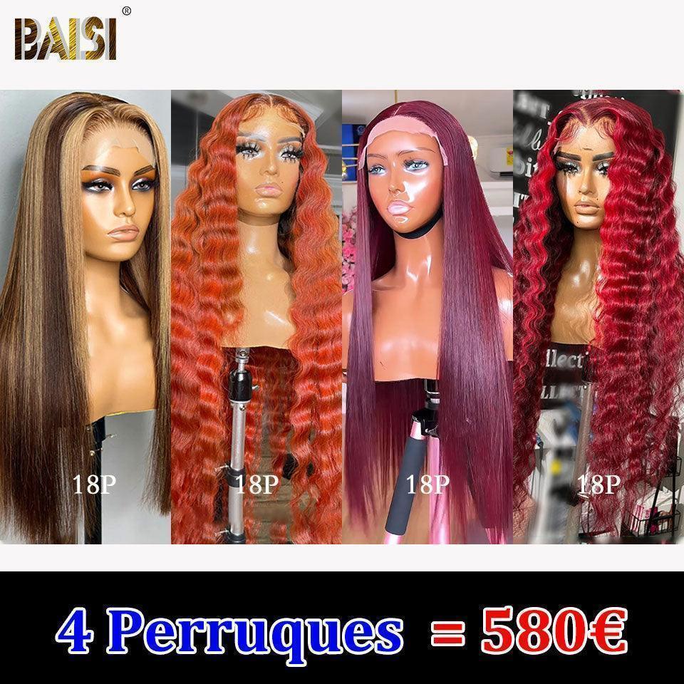 BAISI HAIR FR 13X4 lace tw 16 pouces 119 euro ou Lot De4 Perruques En Couleur 580€ moitié prix En 100% Cheveux Humains MP50