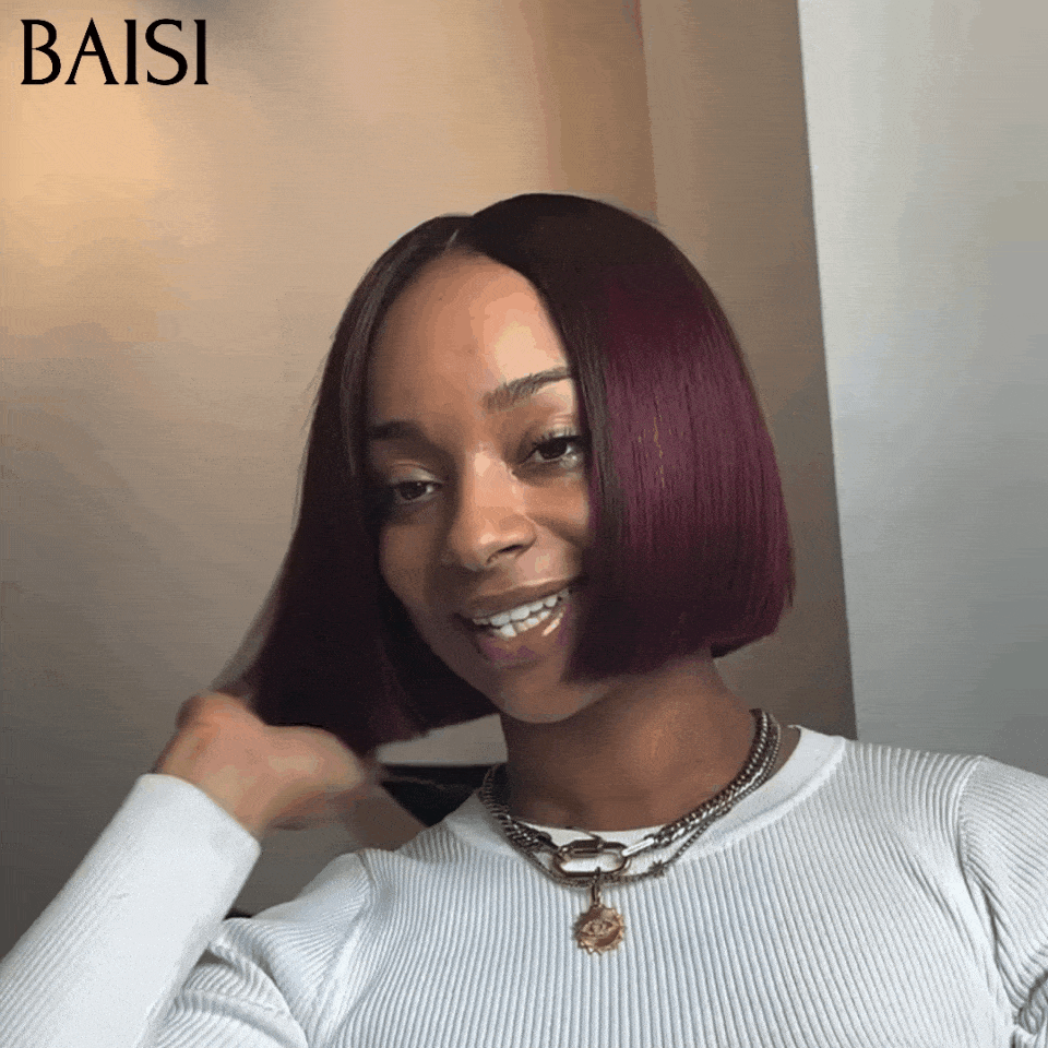 Baisi 300% densidade 100% cabelo vietnamita 2x6 peruca bob reta em preto misto borgonha 99j 8 polegadas € 89 peruca de luxo em 100% cabelo humano fr20