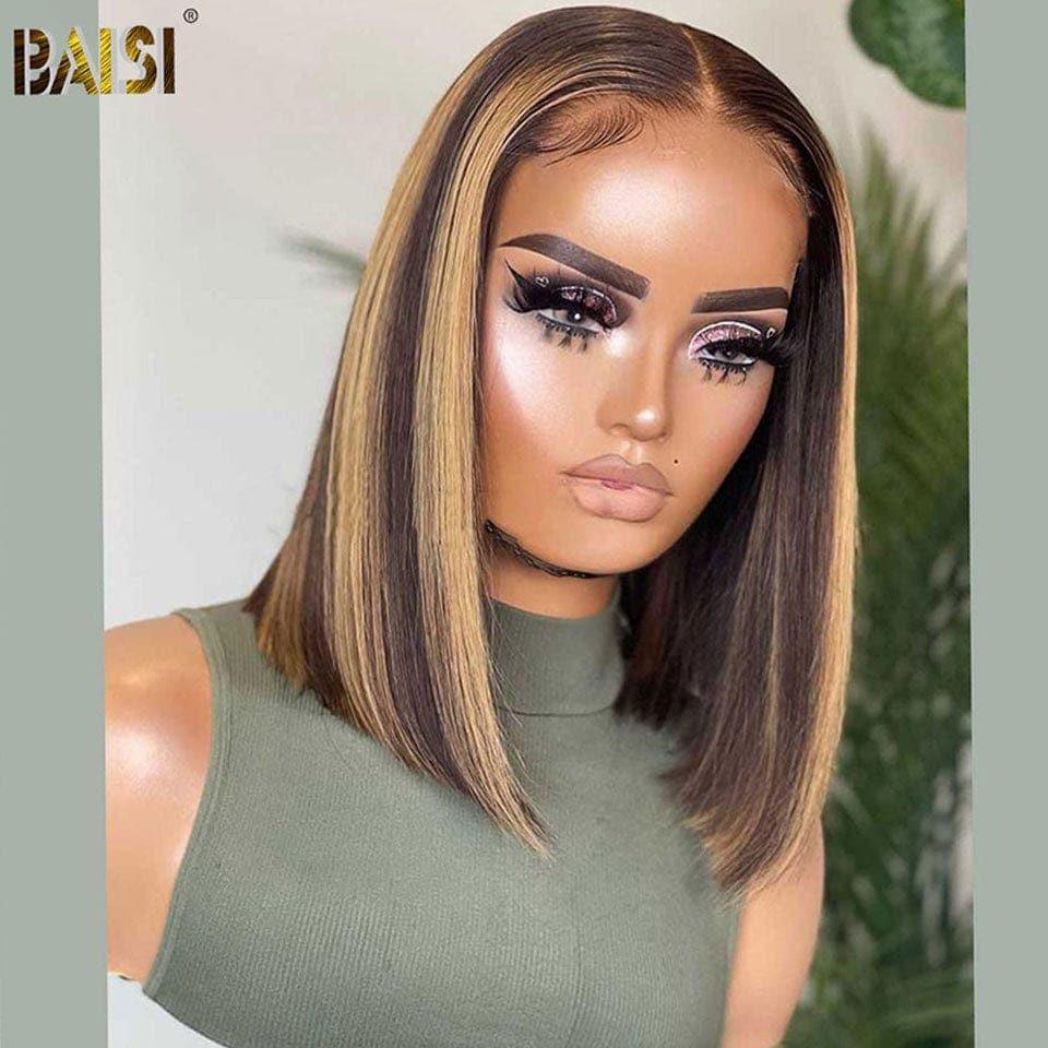 BAISI BLACK FRIDAY 1 lisse Bob 4X4 lace closure 8pouce 72€ ou 2 Perruques bob 190€ Sans Colle Facile à Porter en 100% vrais cheveux humains Lace déjà couper