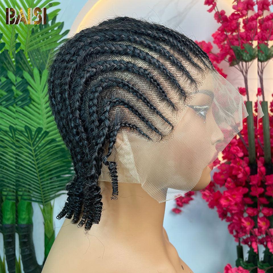 BAISI full lace Perruque Braide Natte En Couleur noir 130€ en 100% Cheveux Humains