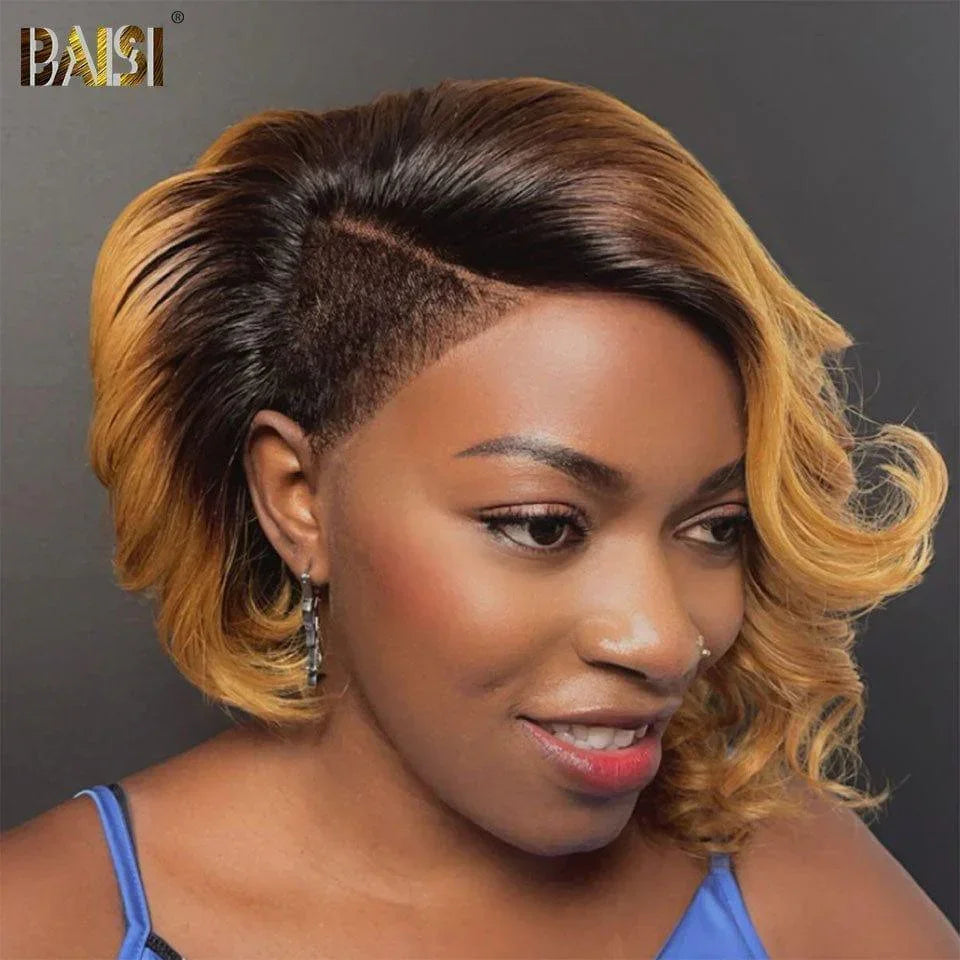 Parrucca Bob BAISI 5X5 Taglio personalizzato a colori 1BT27# 10 pollici Capelli Vietnam Densità del 300% Oltre 20 anni di utilizzo FR38