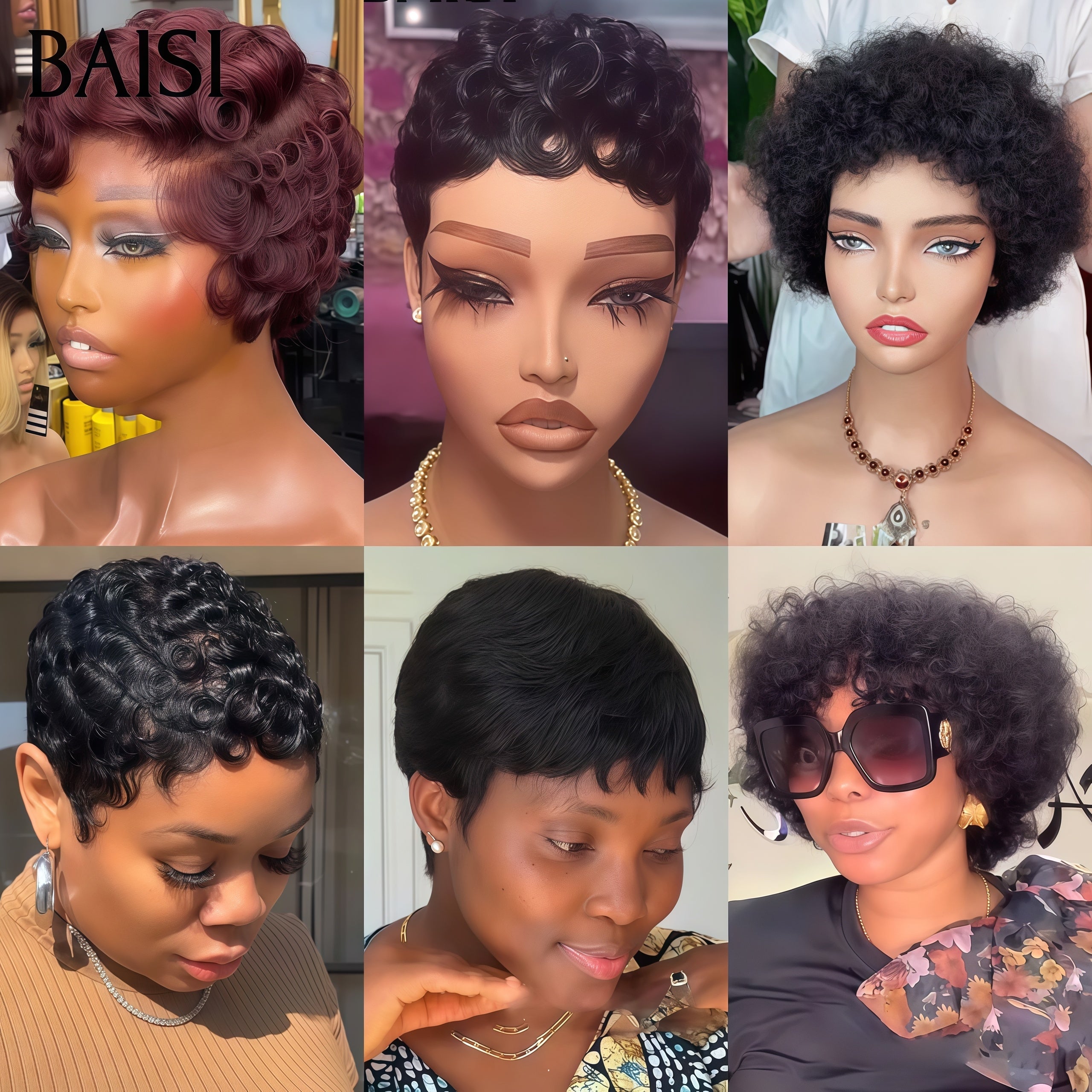 BAISI BAS Prix 6 perruques 99€ Unique pour Noël en 100% Cheveux Humains