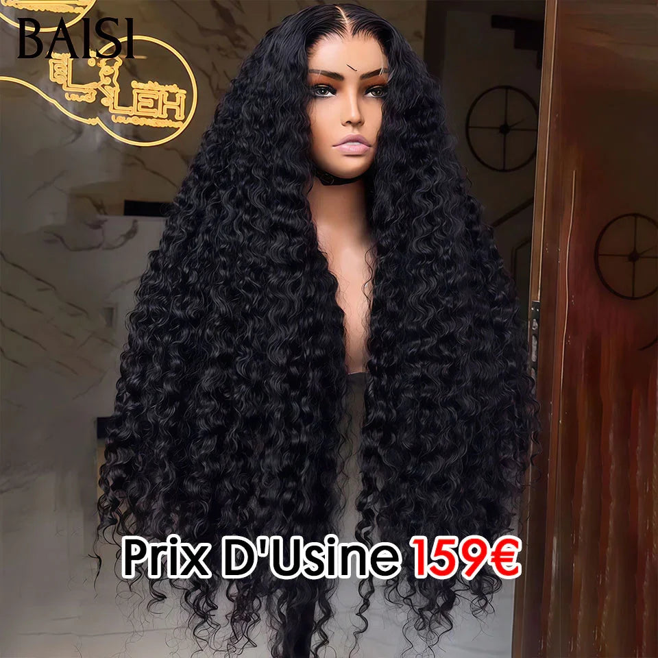 BAISI Achetez 2 perruques minimum au prix d'usine fournisseur lace frontal deep wave 28Pouces 159€ ou 13X4 lace Marron 1BT4# ou sans lace 18 pouces body wave en 100% vrais cheveux humains (Pas Besoin De Code)