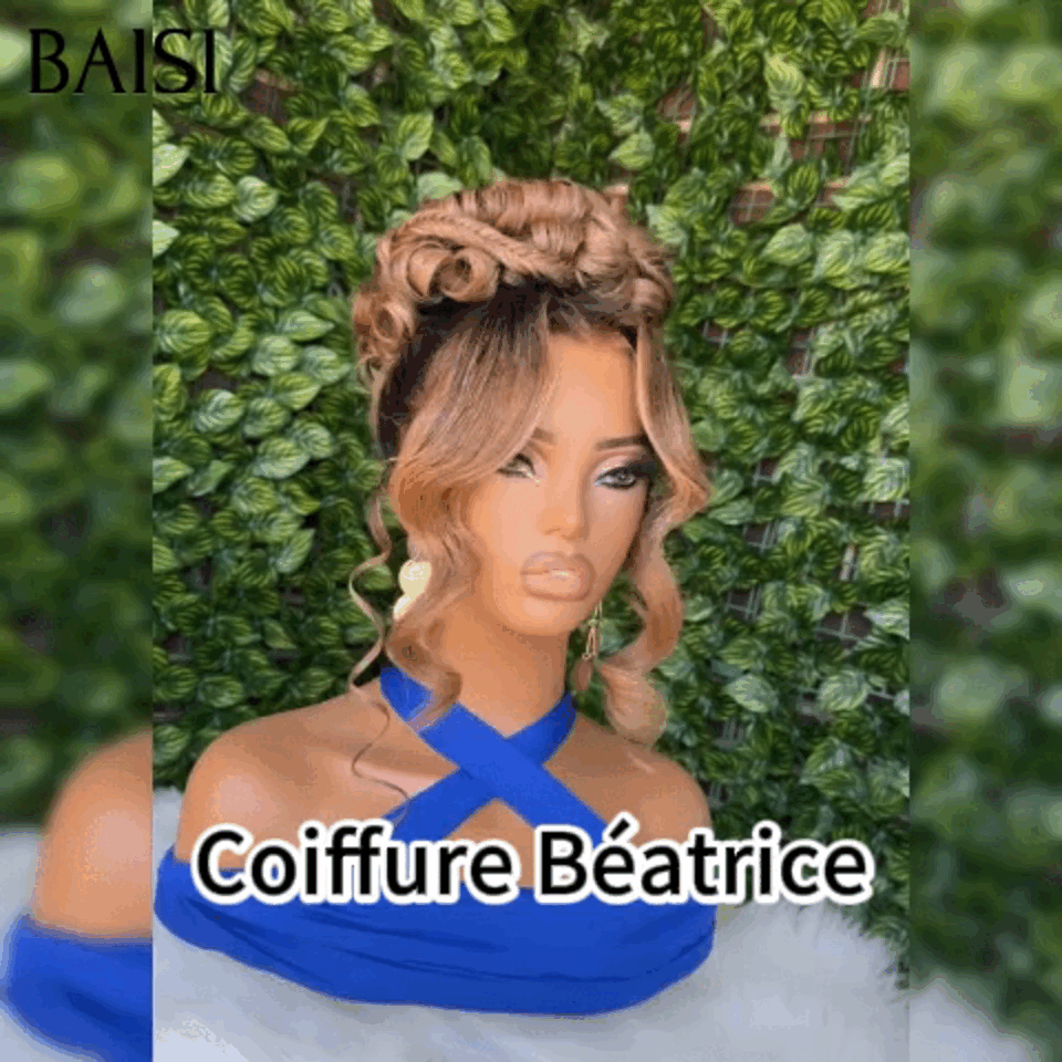 BAISI Coiffure de luxe Béatrice Perruques Mariage Prête à porter chignon et personalisation comme sur la vidéo 100% identique avec lace frontale pour mariage ou événement spécial BS120